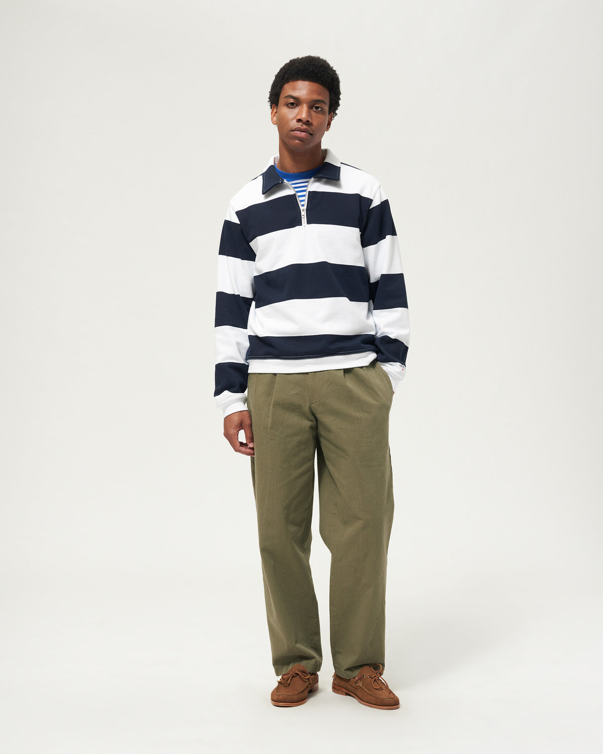 Striped Lightweight Pullover Sweatshirt