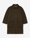 Noah - Donegal Overcoat - Black / Green - Swatch