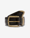 Noah - Croc Embossed Metal Tip Belt - Brown - Swatch
