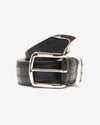 Noah - Croc Embossed Metal Tip Belt - Black - Swatch