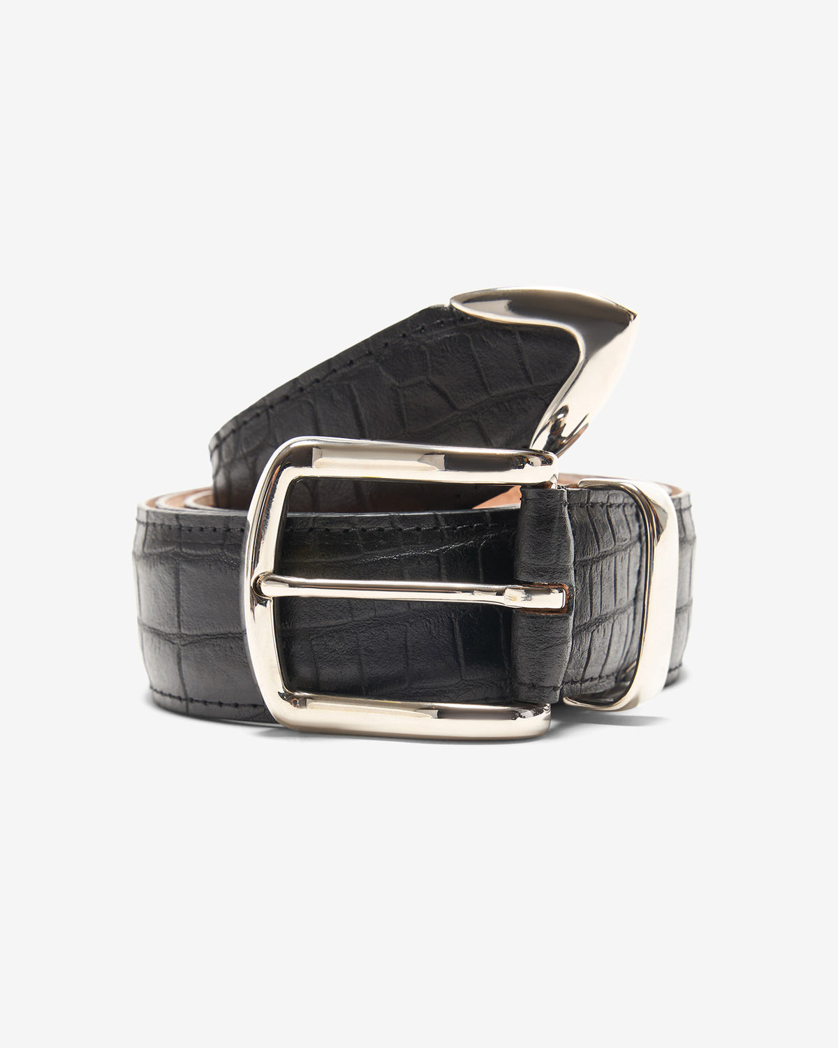 Croc Embossed Metal Tip Belt - Noah