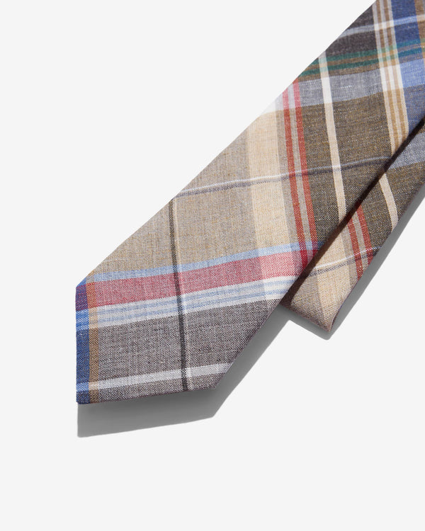Noah - Linen Plaid Tie - Detail