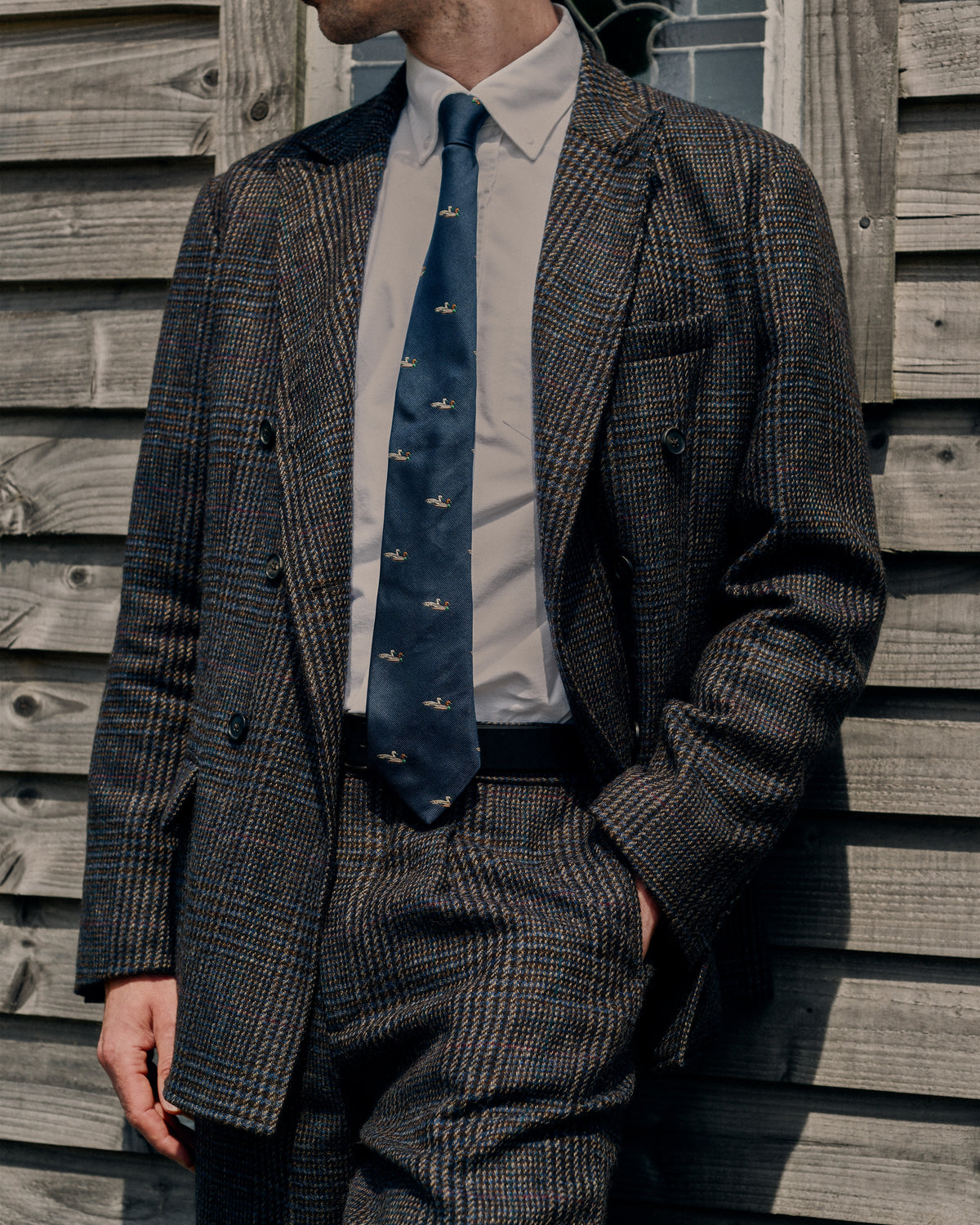 Irish Check Double-Breasted Jacket