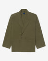 Noah - Double-Breasted Cotton Jacket - Dark Olive - Swatch