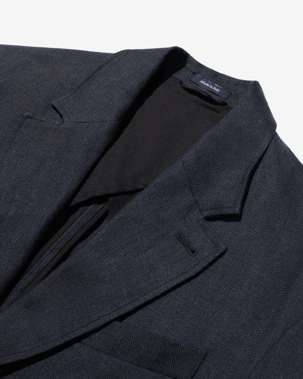 Noah - Herringbone Linen Sack Jacket (Pre-Order) - Detail