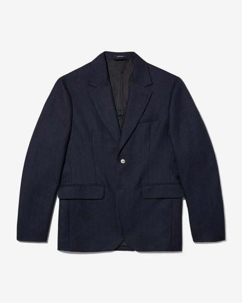 Single-Breasted Chalk Stripe Wool Jacket - Noah