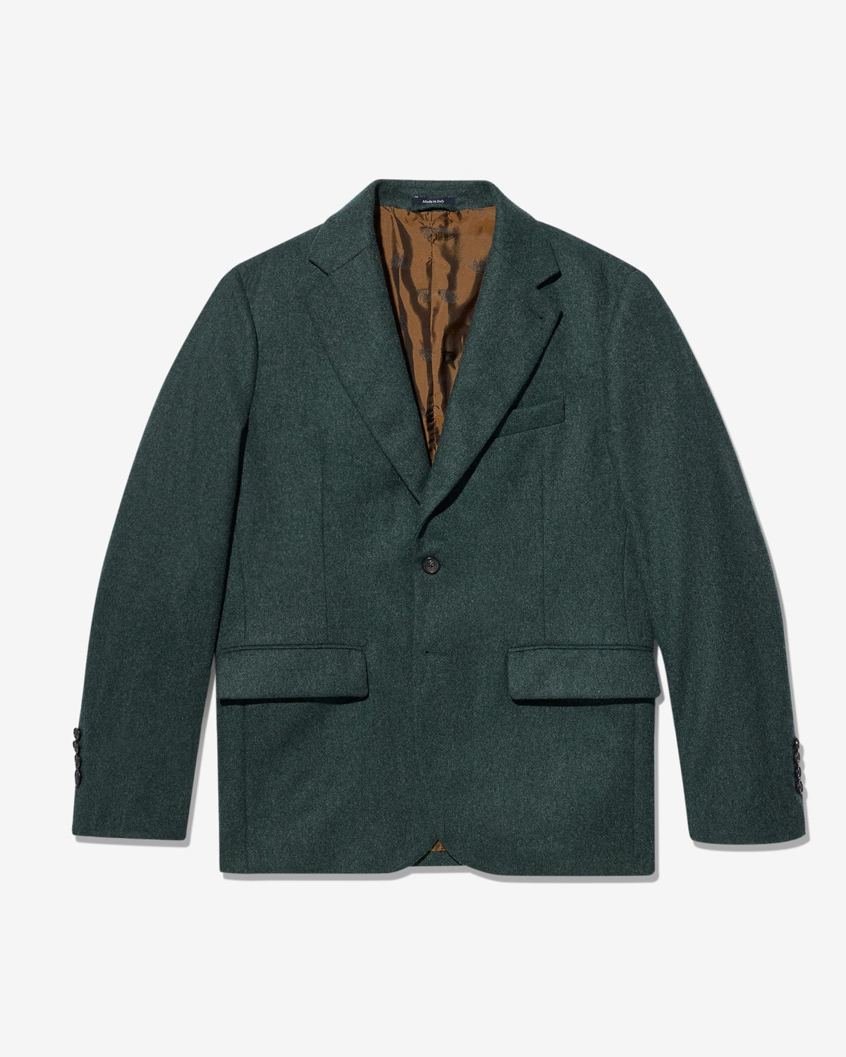 Single-Breasted Wool Flannel Jacket