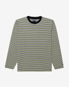 Noah - Long Sleeve Striped Top - White/Black/Lime - Swatch