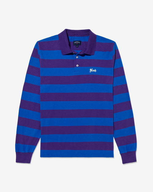 Noah - Jersey Long Sleeve Polo-Purple/Royal