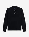 Noah - Long Sleeve Pique Polo - Black - Swatch