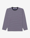 Noah - Long Sleeve Striped Top - Black/Lavender - Swatch