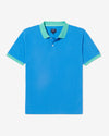 Noah - Contrast Collar Pique Polo - Blue - Swatch