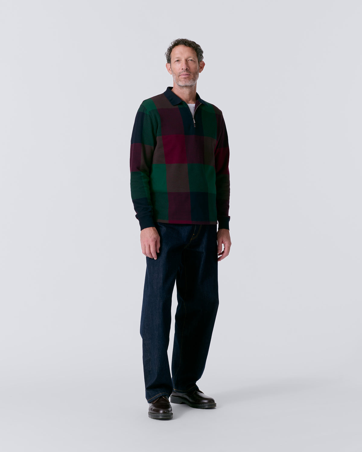 Buffalo Plaid Zip Polo