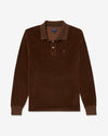 Noah - Velour Long Sleeve Polo - Brown - Swatch