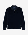 Noah - Velour Long Sleeve Polo - Navy - Swatch