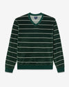 Noah - Velour Long Sleeve Top - Green / White - Swatch