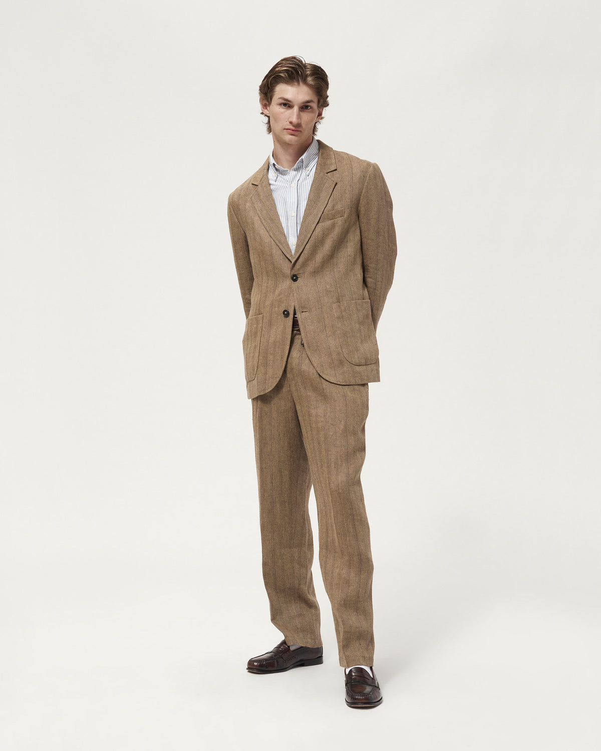Linen Double-Pleat Suit Pant