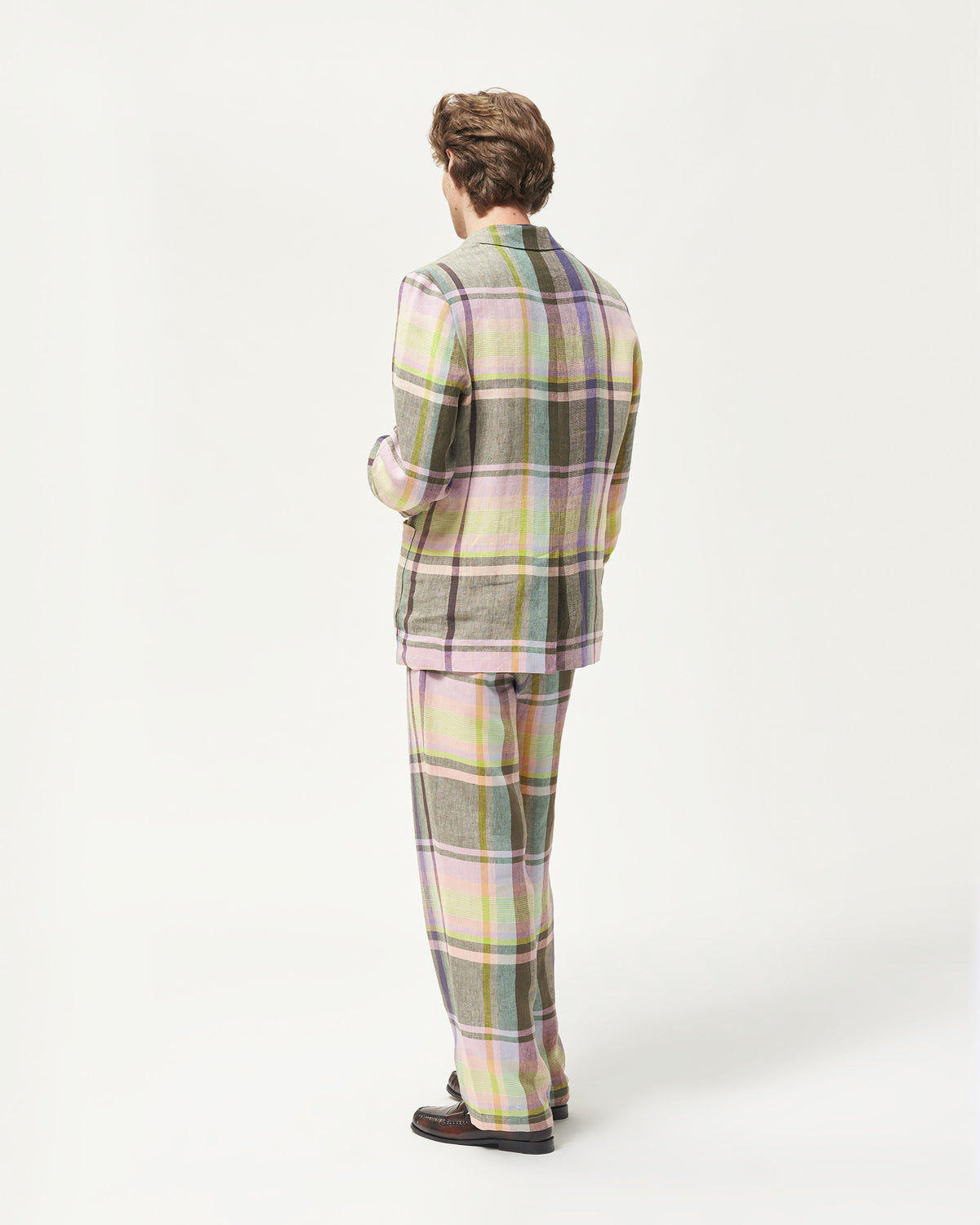 Double-Pleat Madras Trousers