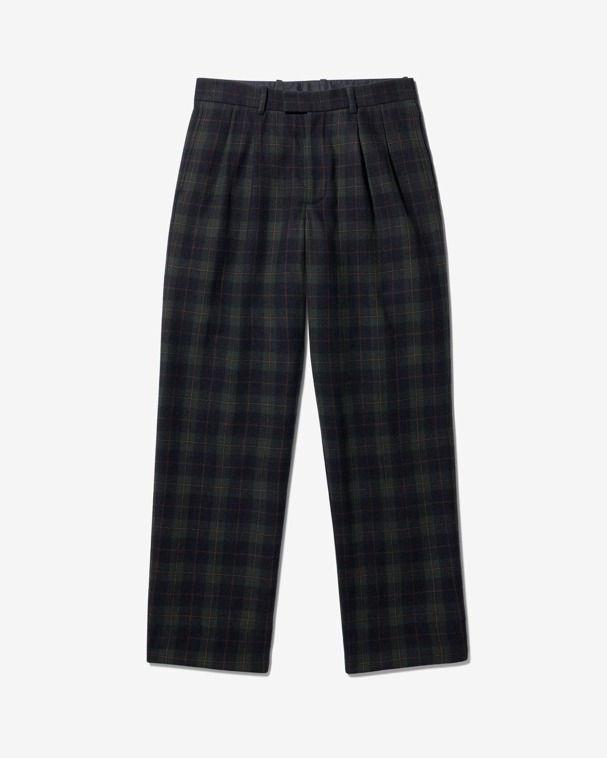 Double-Pleated Tartan Trouser