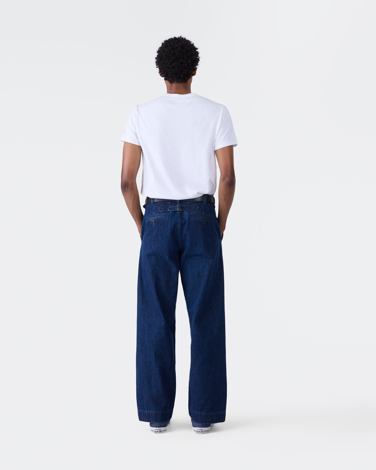 Buckle-Back Denim Pant