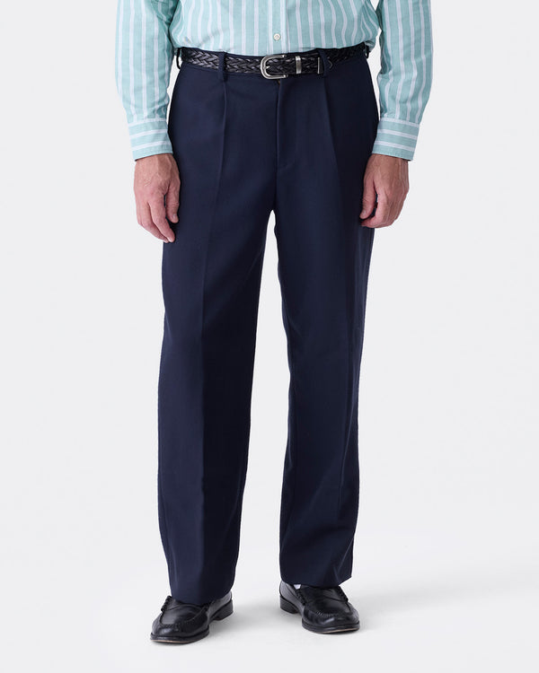 Noah - Barathea Wool Pleated Trouser - Detail