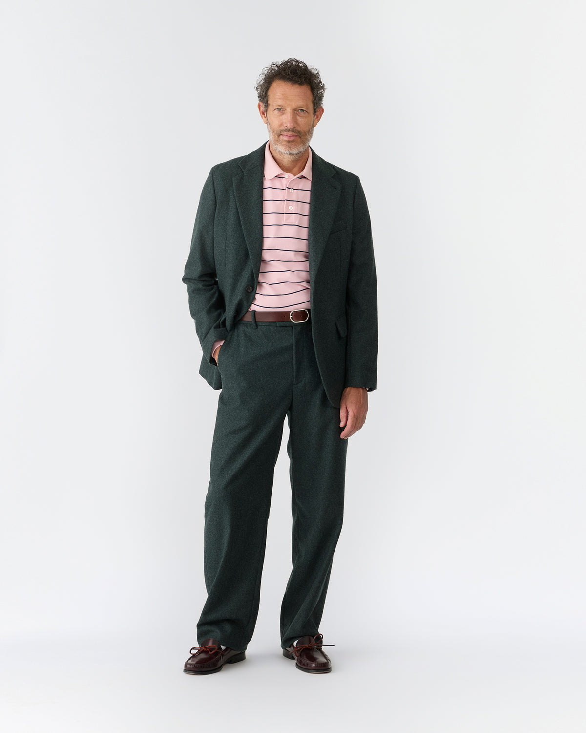 Single-Breasted Wool Flannel Jacket