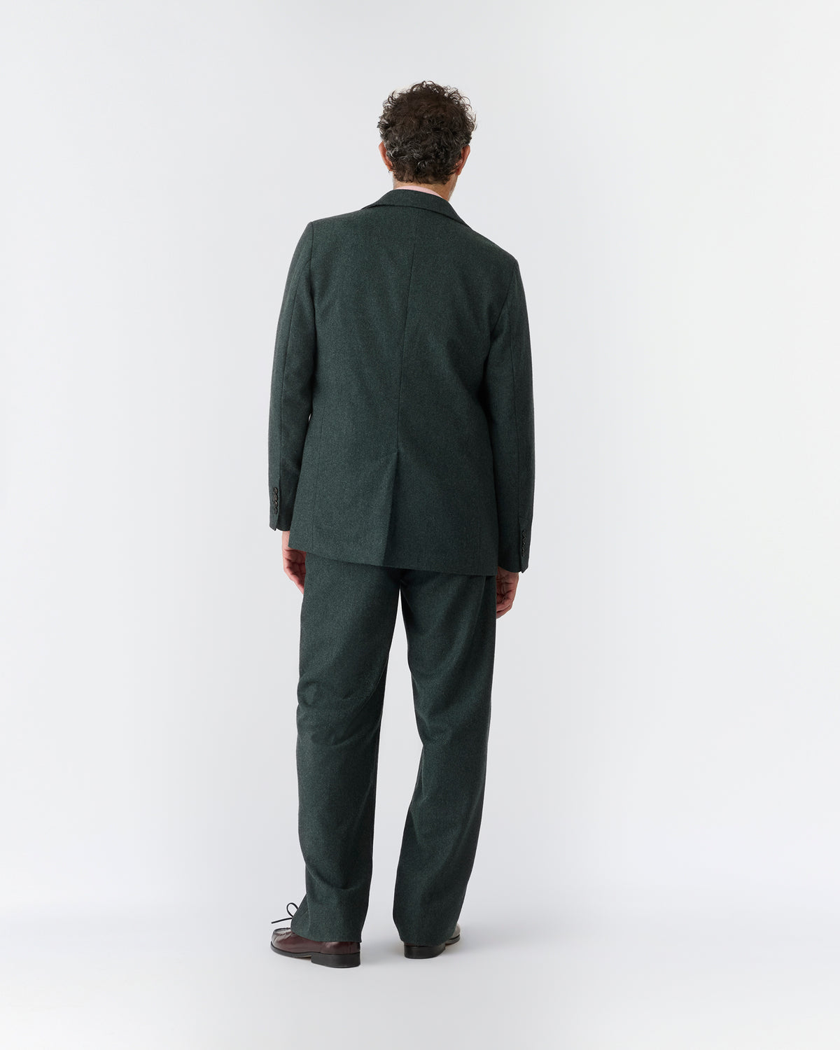 Single-Breasted Wool Flannel Jacket