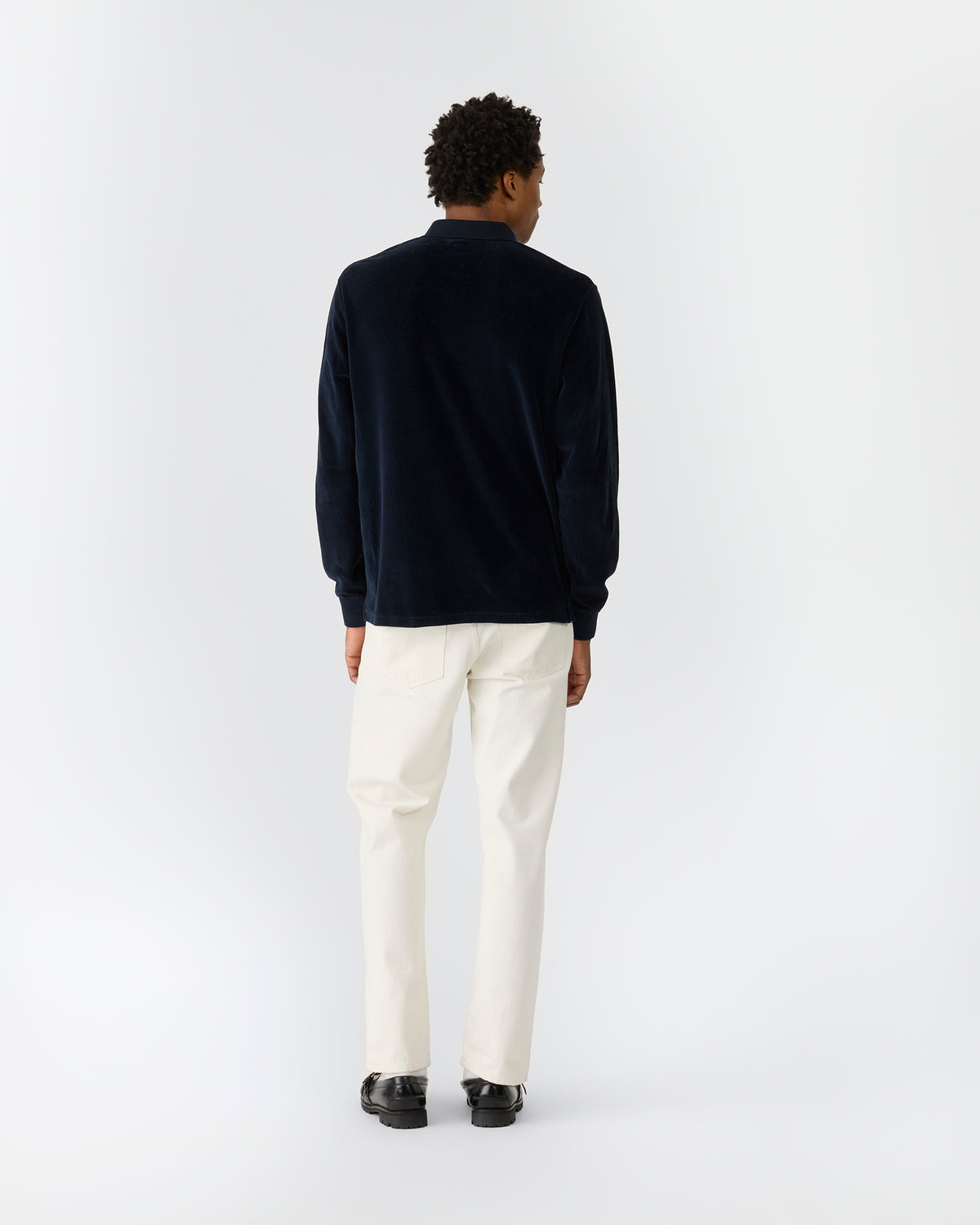 Velour Long Sleeve Polo