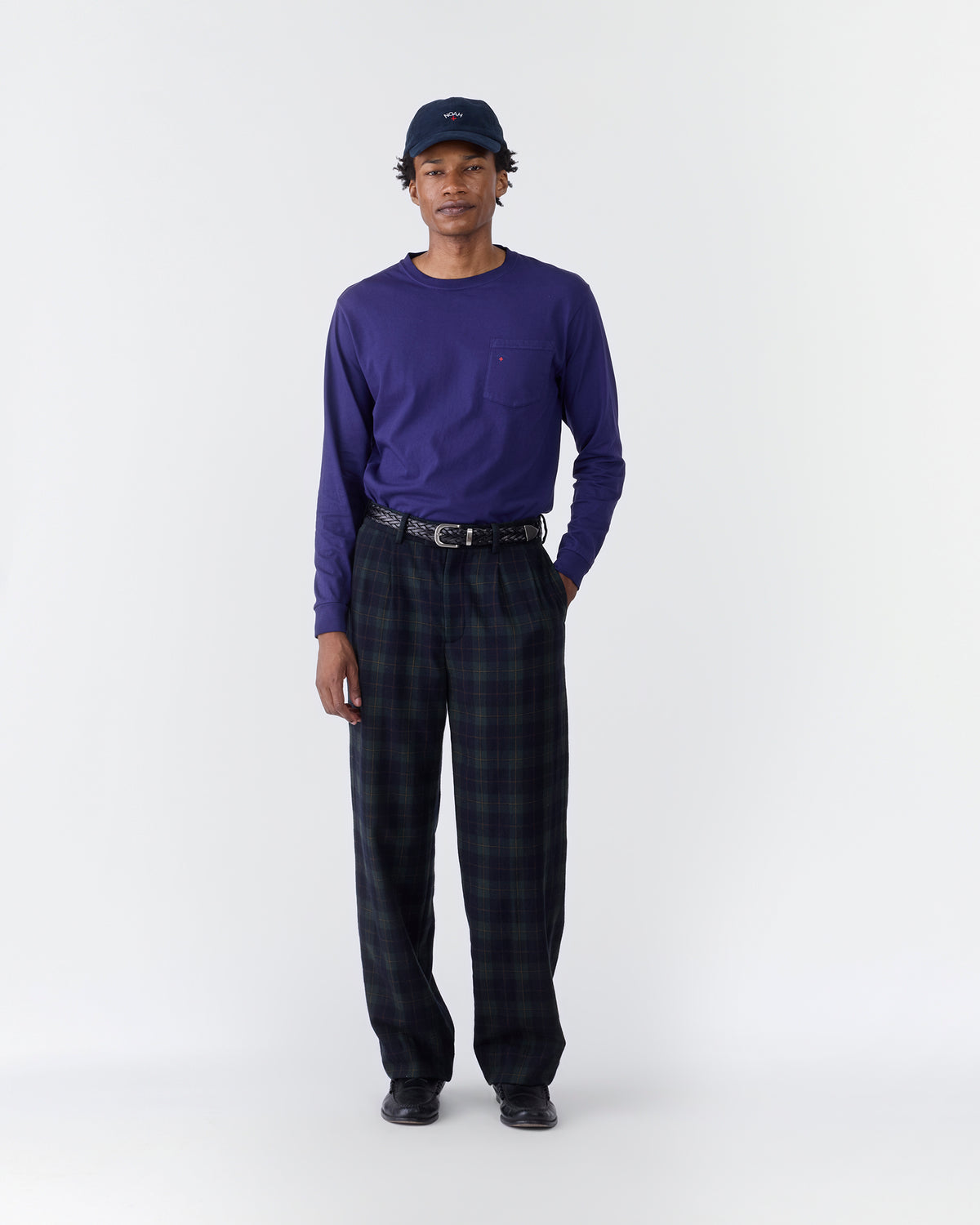 Double-Pleated Tartan Trouser
