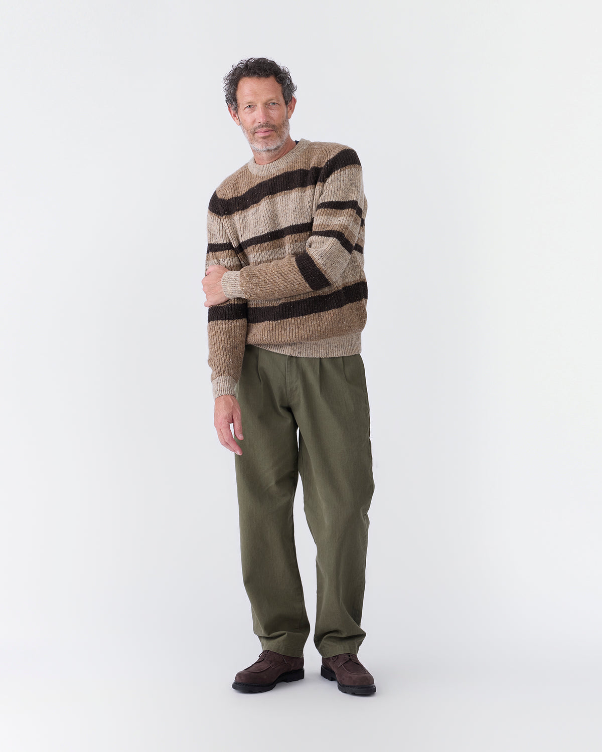 Striped Donegal Shaker Sweater