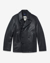 Noah - Insulated Leather Peacoat (Pre-order) - Black - Swatch