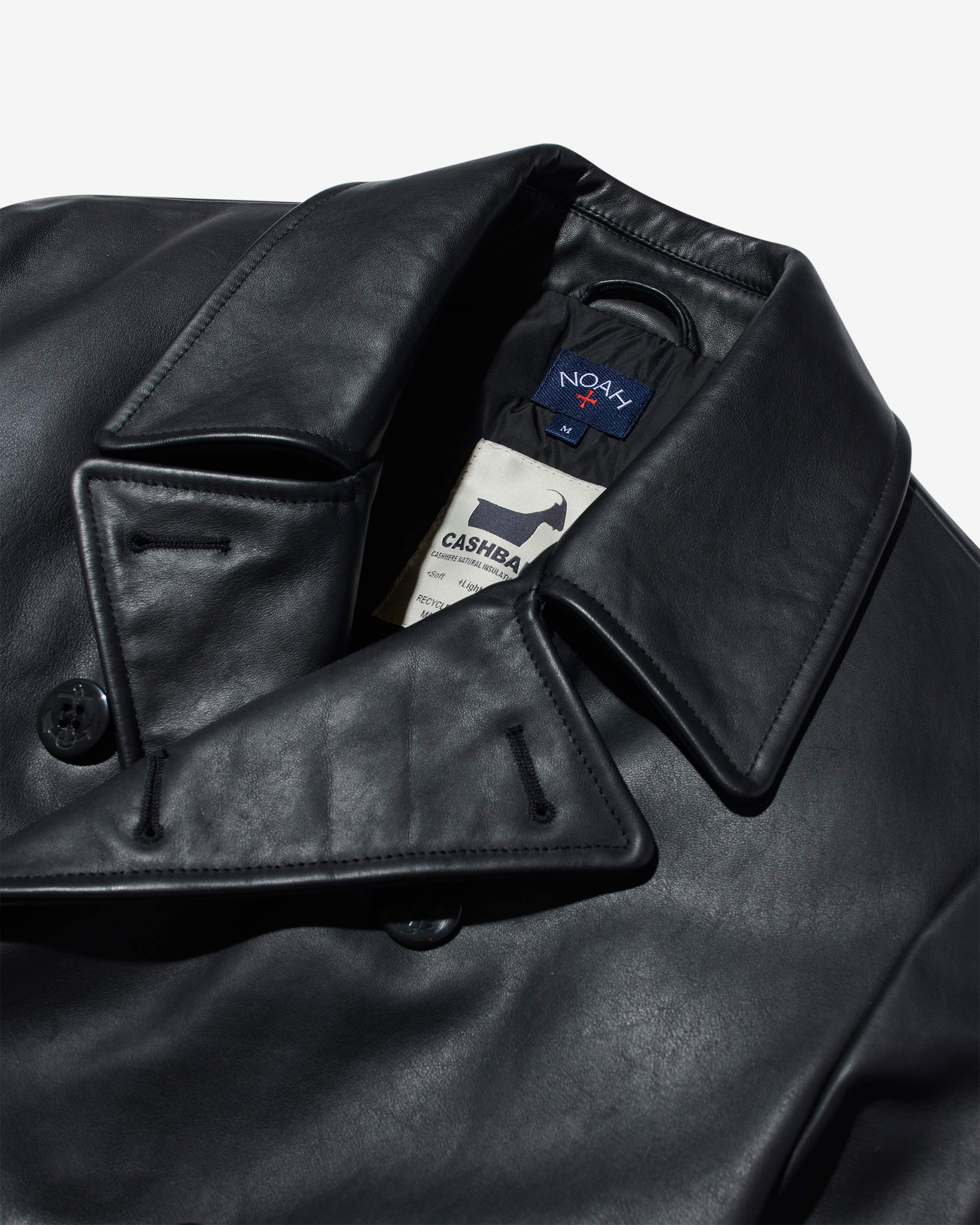 Insulated Leather Peacoat - Noah