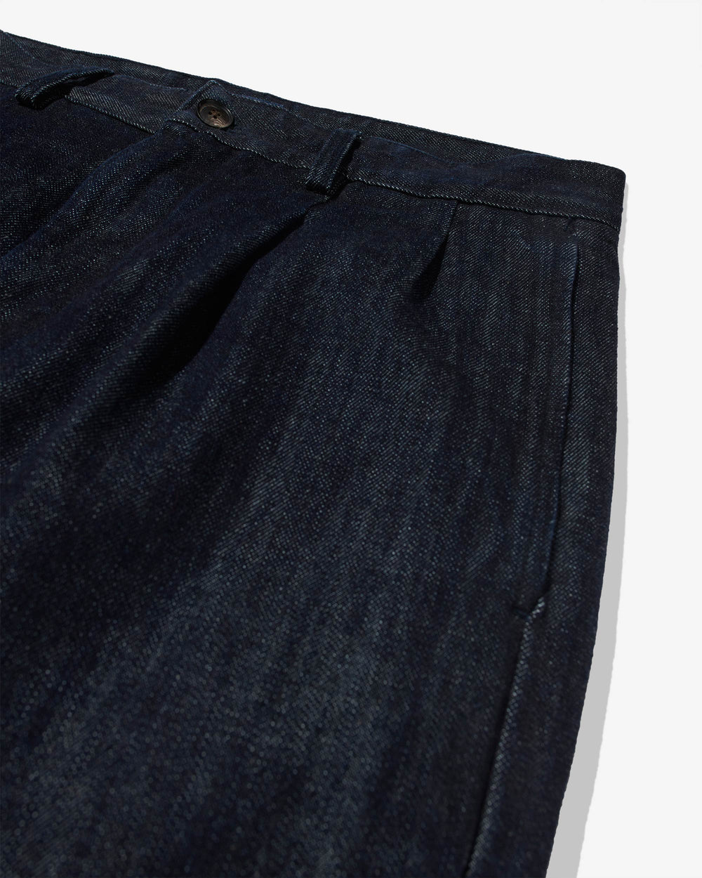 Double-Pleated Denim Pants - Noah