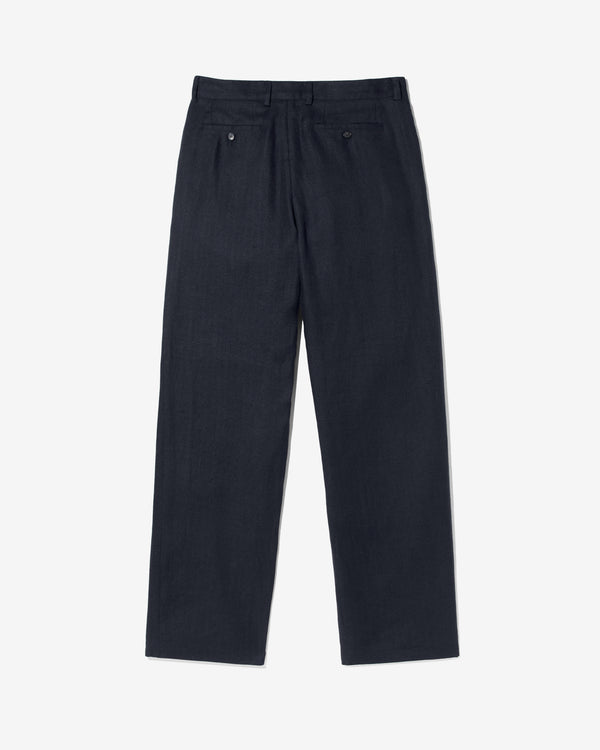 Noah - Double-Pleat Herringbone Linen Trousers (Pre-Order) - Detail