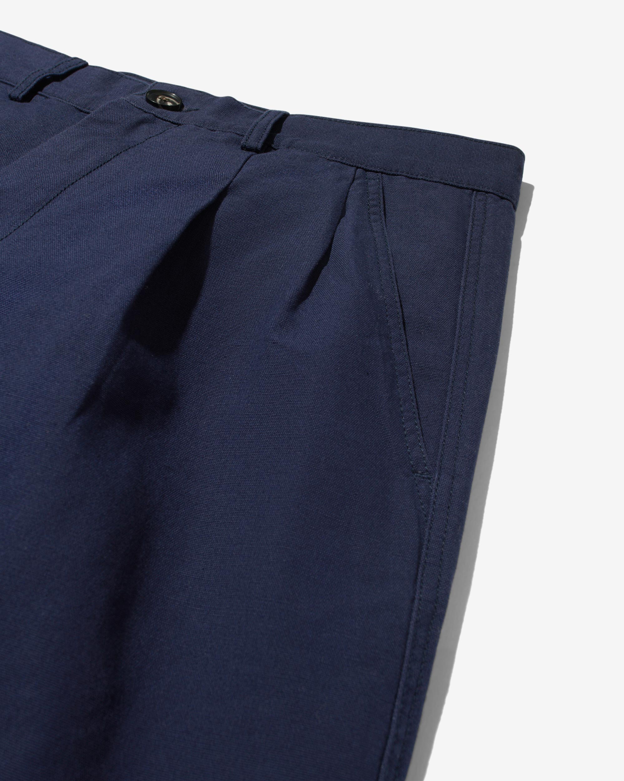 Double-Pleat Cotton Pant - Noah