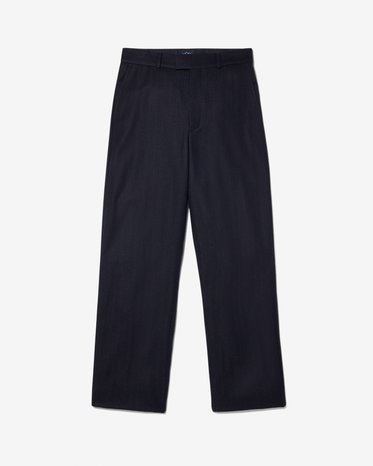 Flat Front Chalk Stripe Wool Trouser