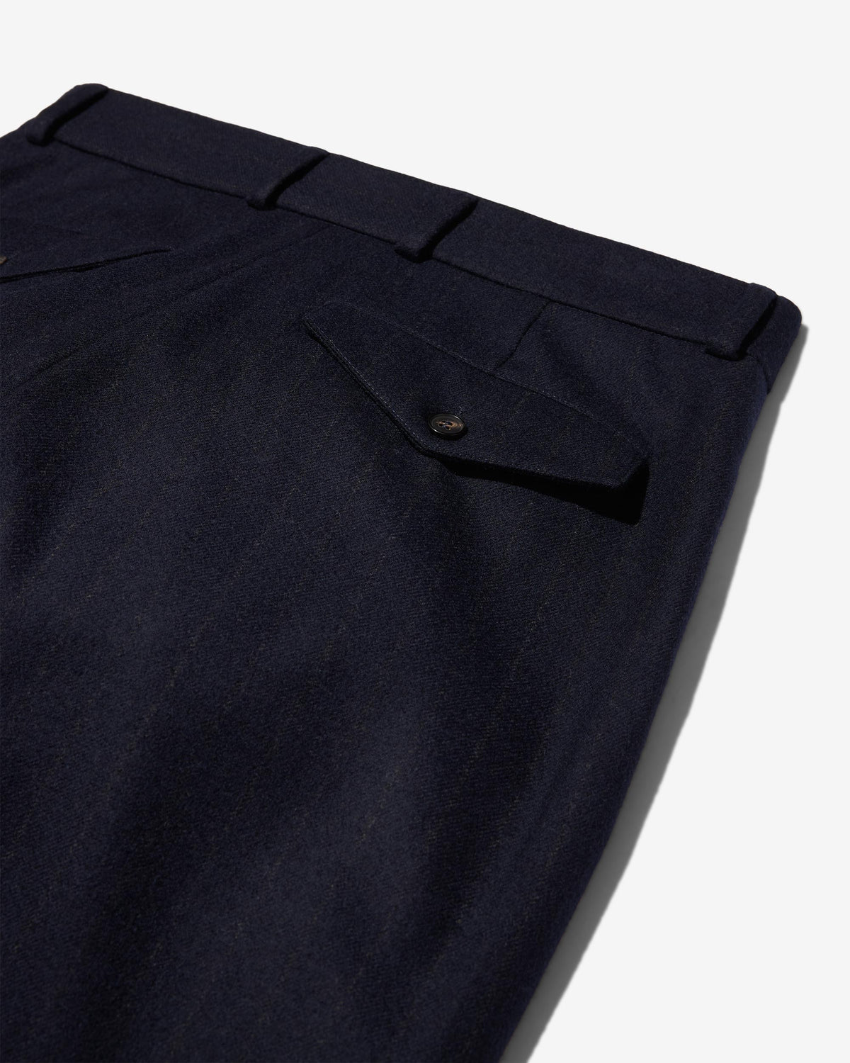 Flat Front Chalk Stripe Wool Trouser