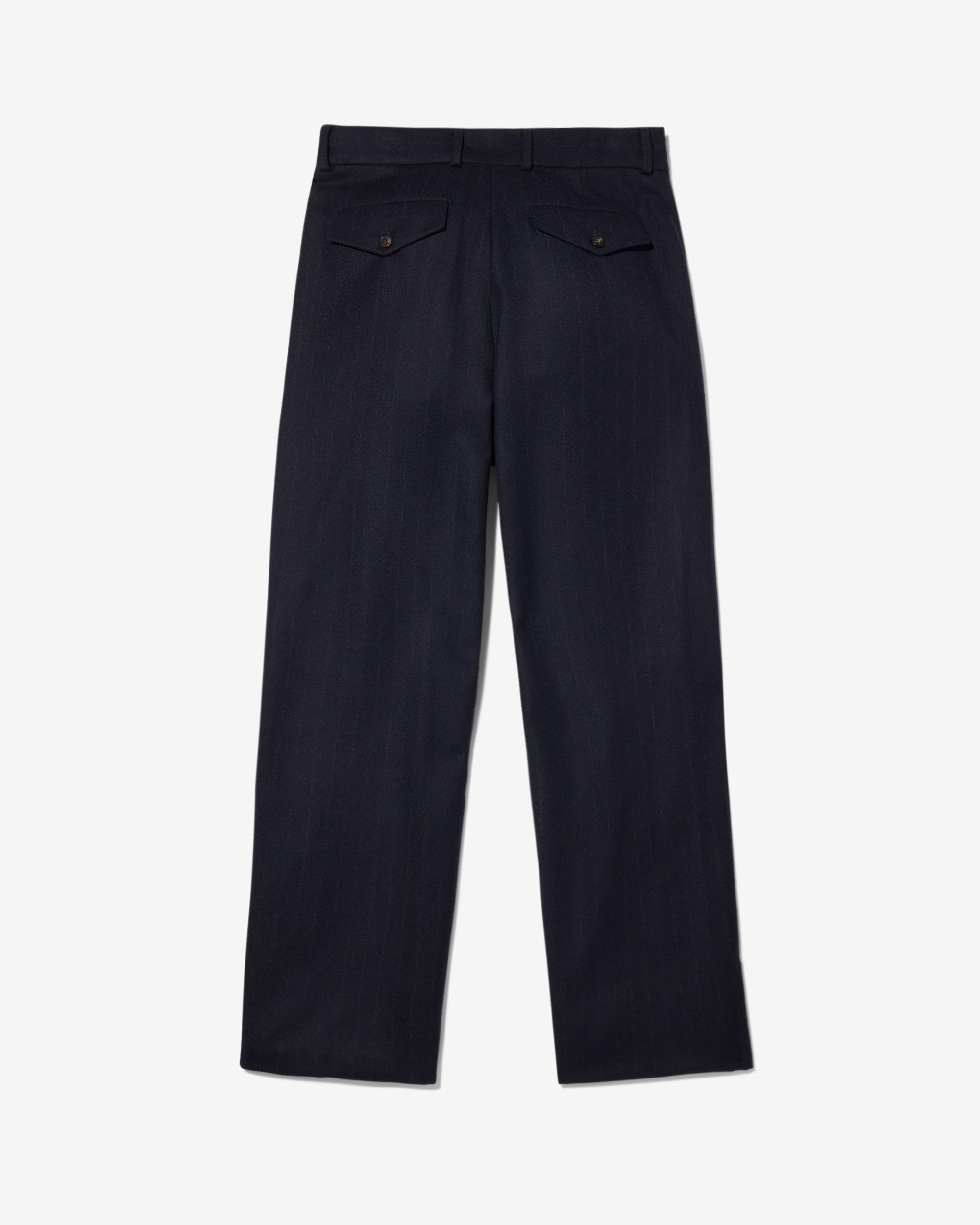 Flat Front Chalk Stripe Wool Trouser - Noah