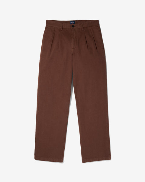 Double-Pleat Herringbone Pant - Noah