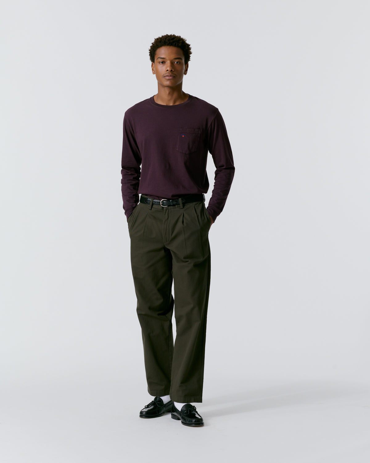 Twill Double-Pleat Pant