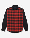 Noah - Plaid Panel Shirt - Black/Red - Swatch