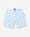 Noah - Floral Painter Shorts - White/Blue - Swatch