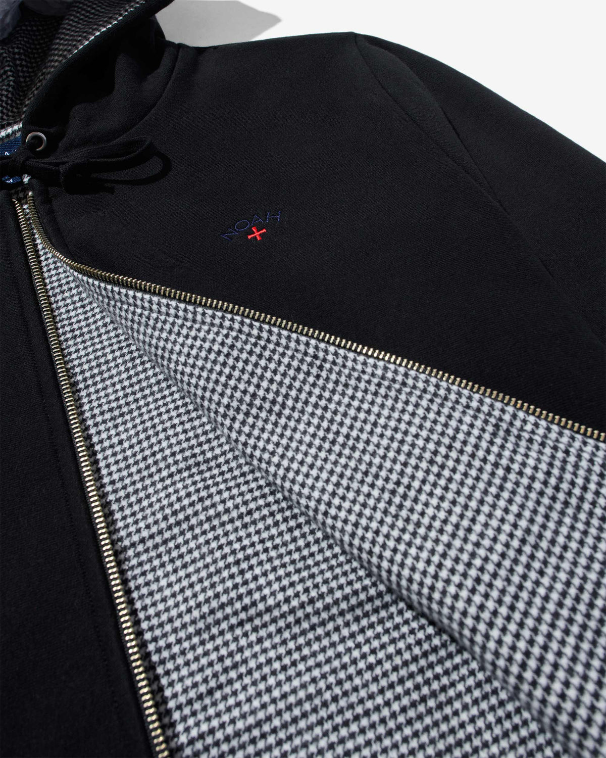 Houndstooth Lined Split Hoodie