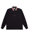 Noah - Madras Collar Rugby - Black - Swatch