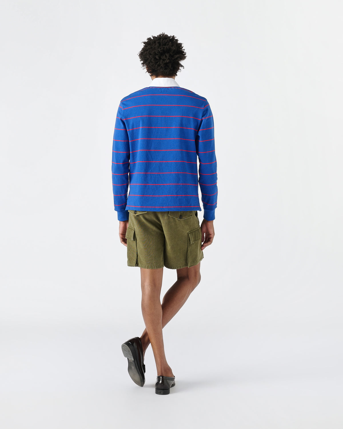 Striped Button Tab Rugby