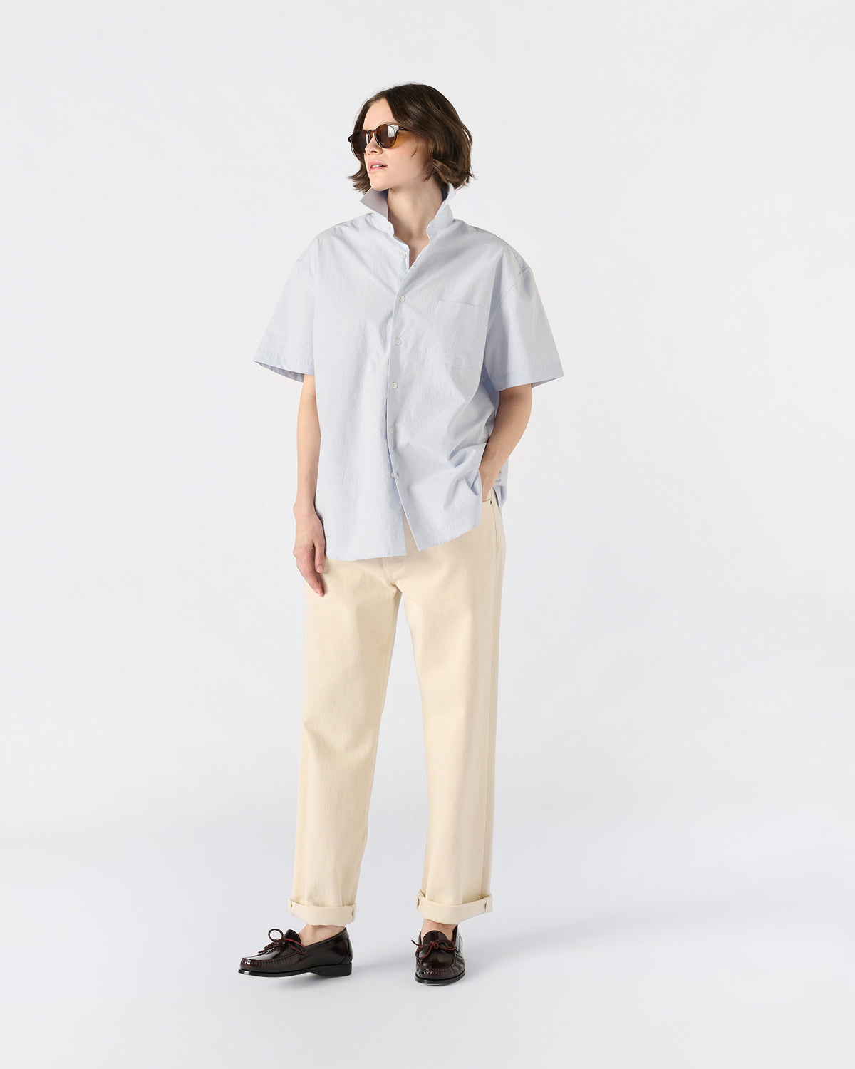 Short Sleeve Oversized Poplin