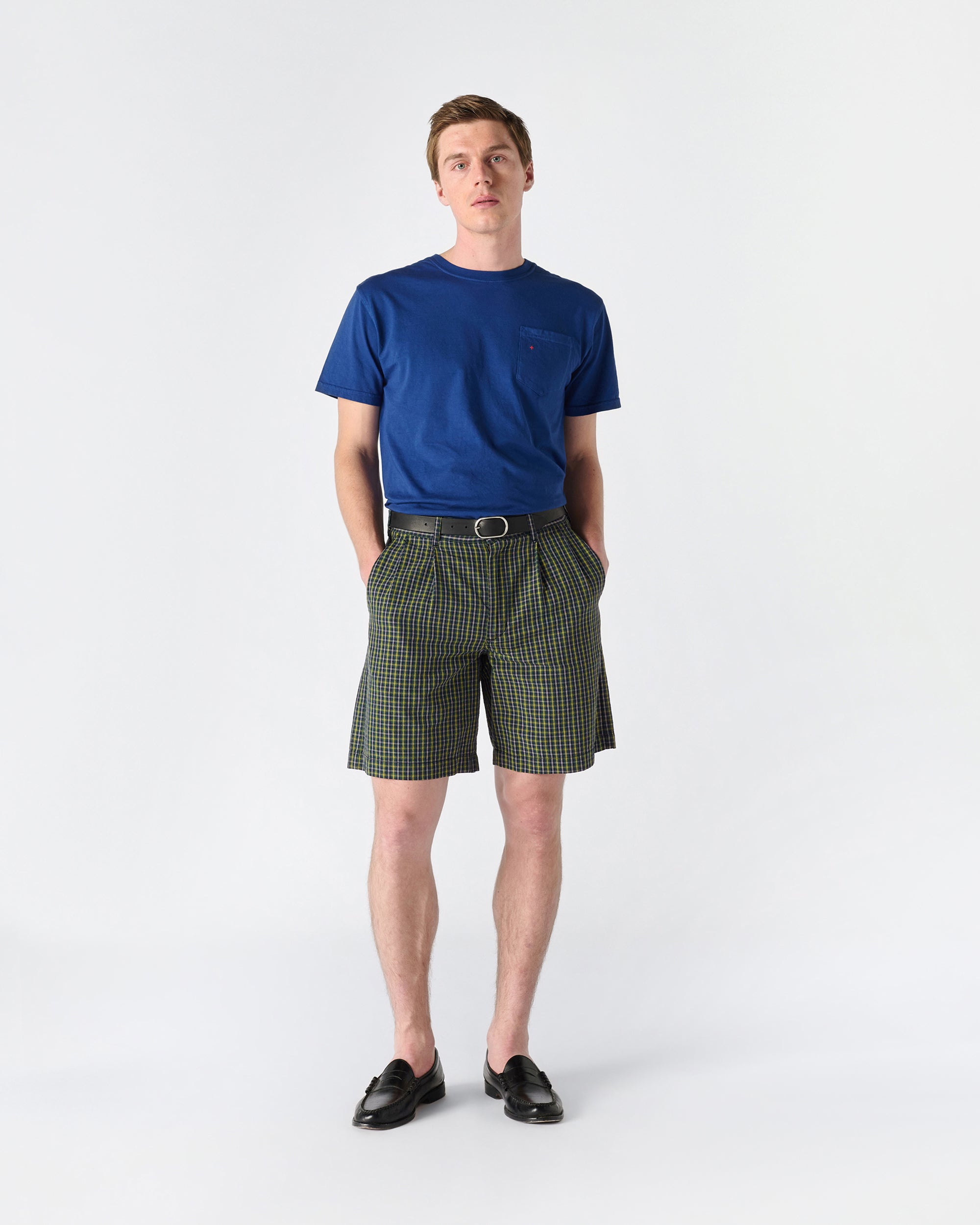 Double-Pleat Seersucker Short - Noah