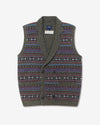 Noah - Fair Isle Double-Breasted Shetland Sweater Vest - Fair Isle - Swatch