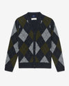 Noah - Shetland Argyle Cardigan - Dark Combo - Swatch