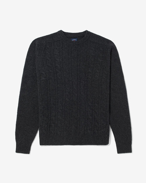 Noah - Cable Knit Sweater-Charcoal